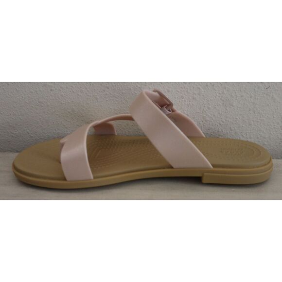 CROCS 208666-6TY Women's Sz 8 Pink Clay Tulum Shimmer Toe Post Sandals - Picture 4 of 7